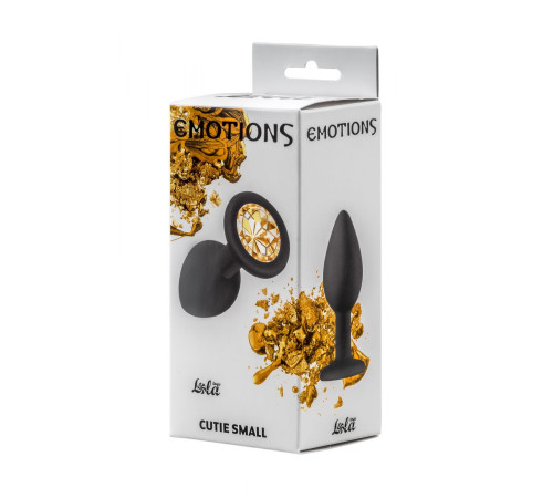 Чёрная анальная пробка Emotions Cutie Small с жёлтым кристаллом - 7,5 см. Чёрная анальная пробка Emotions Cutie Small с жёлтым кристаллом - 7,5 см.