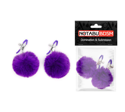 Зажимы для сосков с фиолетовым пушком