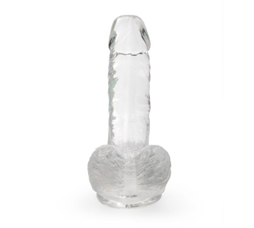 Прозрачный фаллоимитатор на присоске - 15 см.