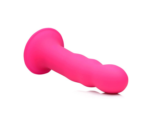 Заказать Розовый гибкий фаллоимитатор Squeeze-It Wavy Dildo - 18,3 см.