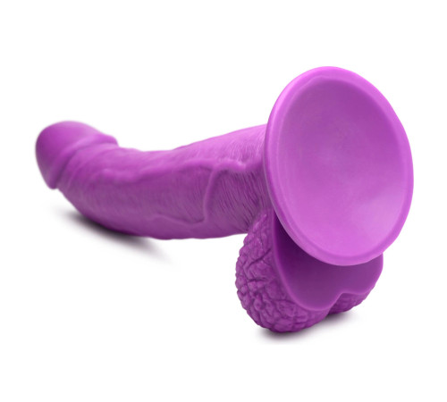 Фиолетовый фаллоимитатор на присоске 7.5  Dildo with Balls - 21,5 см.