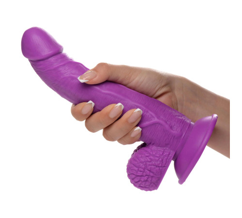 Фиолетовый фаллоимитатор на присоске 7.5  Dildo with Balls - 21,5 см.