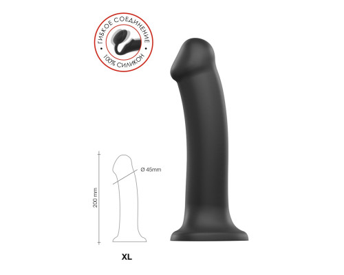 Заказать Черный фаллос на присоске Silicone Bendable Dildo XL - 20 см. Заказать Черный фаллос на присоске Silicone Bendable Dildo XL - 20 см.