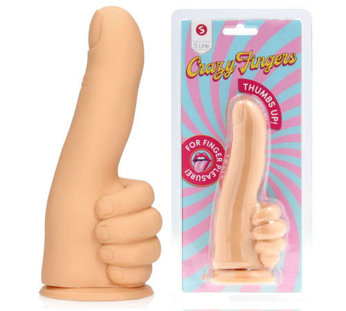 Телесный фаллоимитатор в форме пальца Thumbs Up - 17,2 см.