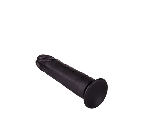 Чёрный фаллоимитатор на подошве-присоске - 17,5 см.