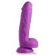 Заказать Фиолетовый фаллоимитатор на присоске 8.25  Dildo with Balls - 22,8 см.