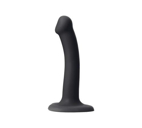 Черный фаллос на присоске Silicone Bendable Dildo S - 17 см.