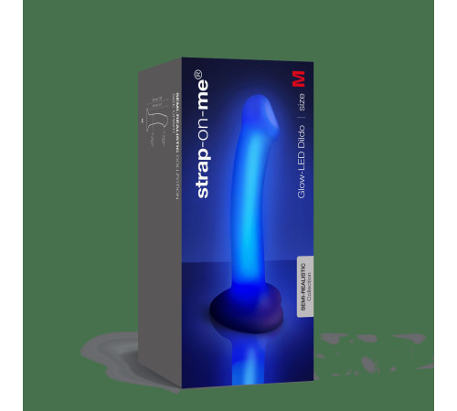 Светящийся фаллоимитатор Strap-on-me Glow-Led Dildo - size M