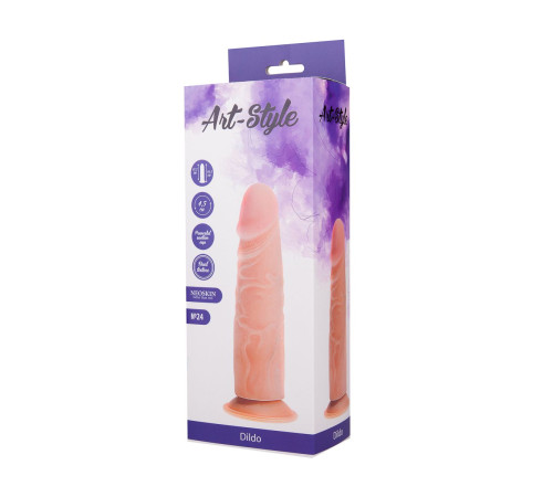 Реалистичный фаллоимитатор на подошве-присоске ART-Style №24 - 19,5 см.