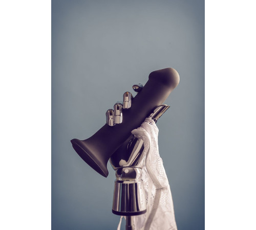 Черный фаллос на присоске Silicone Bendable Dildo XL - 20 см.