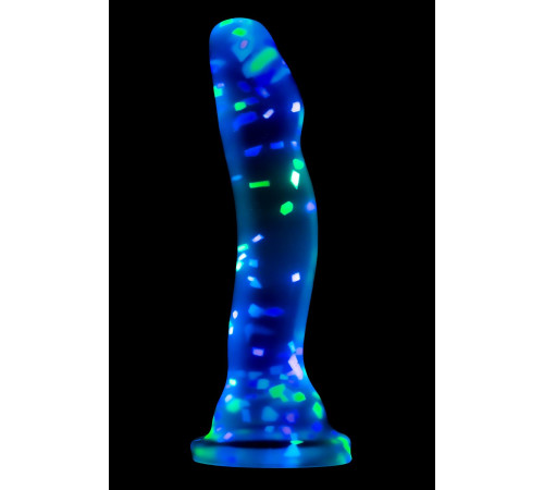 Прозрачный люминесцентный фаллоимитатор Hanky-Panky - 19 см.