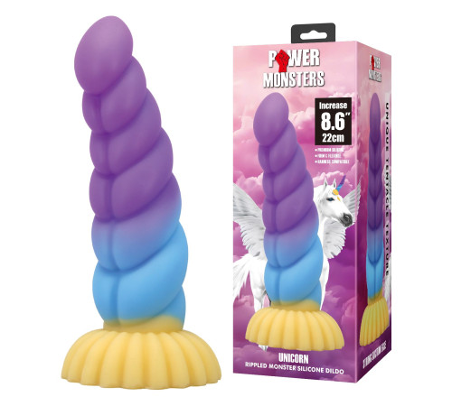 Силиконовый фантазийный фаллоимитатор Unicorn - 22 см.