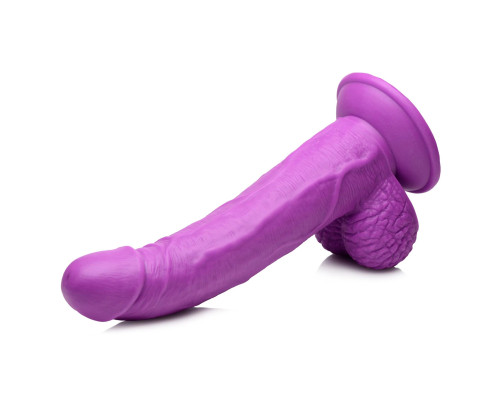 Заказать Фиолетовый фаллоимитатор на присоске 7.5  Dildo with Balls - 21,5 см.
