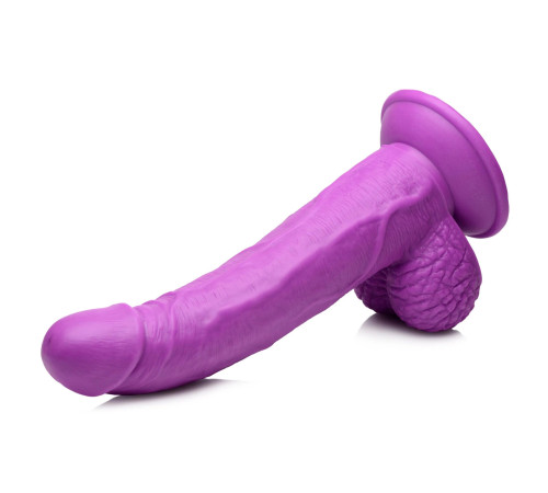 Фиолетовый фаллоимитатор на присоске 7.5  Dildo with Balls - 21,5 см.