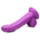 Заказать Фиолетовый фаллоимитатор на присоске 7.5  Dildo with Balls - 21,5 см.