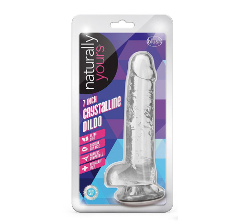 Прозрачный фаллоимитатор 7 Inch Crystalline Dildo - 17,7 см.