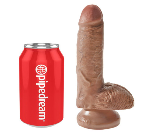 Фаллоимитатор-мулат с мошонкой 7  Cock with Balls - 19,4 см.