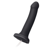 Черный фаллос с имитацией эякуляции Silicon Cum Dildo L - 19,6 см.