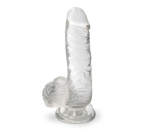 Прозрачный фаллоимитатор на присоске - 15 см.