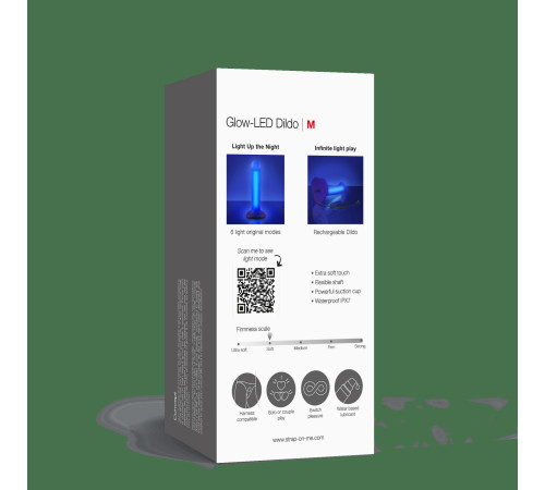 Светящийся фаллоимитатор Strap-on-me Glow-Led Dildo - size M