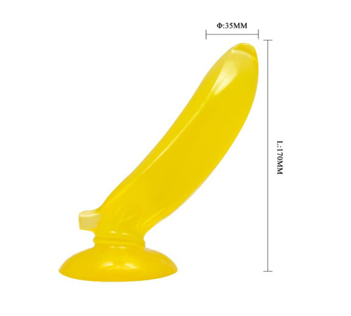 Желтый стимулятор в форме банана - 17 см.
