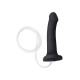 Заказать Черный фаллос с имитацией эякуляции Silicon Cum Dildo L - 19,6 см.