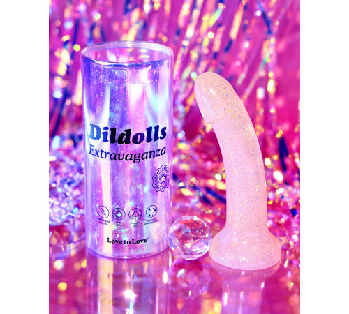Фаллоимитатор из жидкого силикона с блестками Dildolls Extravaganza