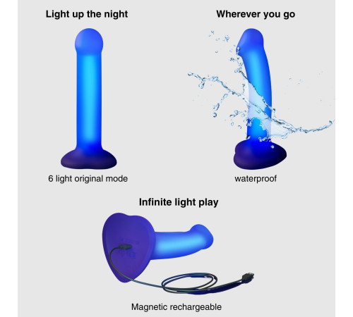 Светящийся фаллоимитатор Strap-on-me Glow-Led Dildo - size M