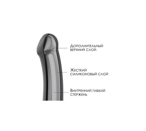 Черный фаллос на присоске Silicone Bendable Dildo XL - 20 см.