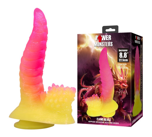 Силиконовый фаллоимитатор Flame Beast - 22,5 см.