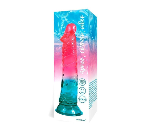 Яркий двухцветный фаллоимитатор с присоской