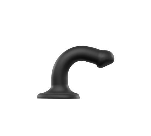 Черный фаллос на присоске Silicone Bendable Dildo S - 17 см.