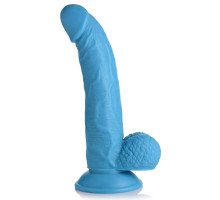 Голубой фаллоимитатор на присоске 7.5  Dildo with Balls - 21,5 см.