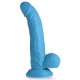 Заказать Голубой фаллоимитатор на присоске 7.5  Dildo with Balls - 21,5 см.