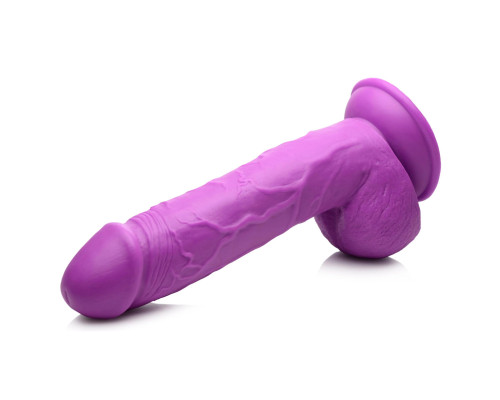 Заказать Фиолетовый фаллоимитатор на присоске 8.25  Dildo with Balls - 22,8 см.
