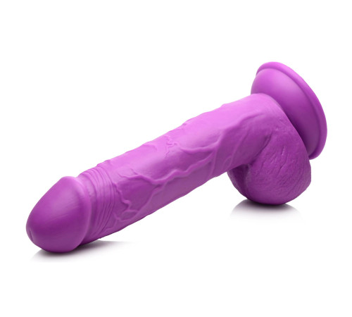 Фиолетовый фаллоимитатор на присоске 8.25  Dildo with Balls - 22,8 см.