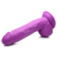 Заказать Фиолетовый фаллоимитатор на присоске 8.25  Dildo with Balls - 22,8 см.