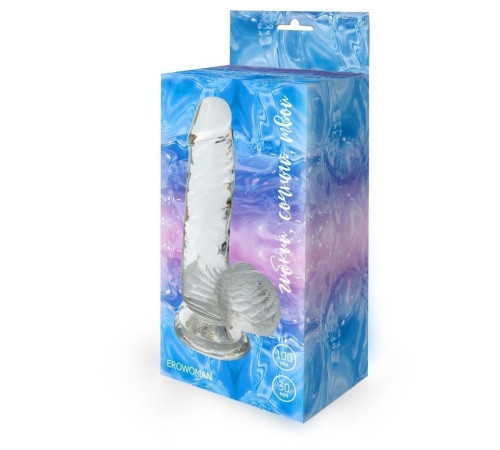 Прозрачный фаллоимитатор на присоске - 15 см.