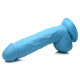 Заказать Голубой фаллоимитатор на присоске 8.25 Dildo with Balls - 22,8 см.
