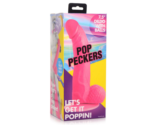 Заказать Розовый фаллоимитатор на присоске 7.5  Dildo with Balls - 21,5 см.