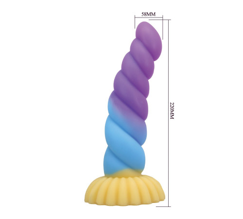 Силиконовый фантазийный фаллоимитатор Unicorn - 22 см.