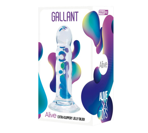 Прозрачный фаллоимитатор на присоске Gallant Jelly Dildo - 16 см.