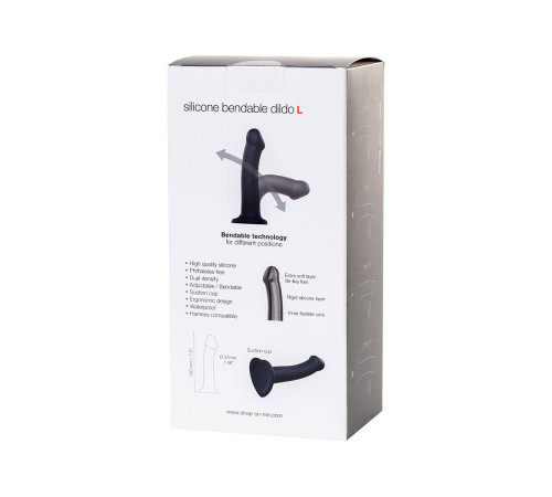 Черный фаллос на присоске Silicone Bendable Dildo L - 19 см. Черный фаллос на присоске Silicone Bendable Dildo L - 19 см.