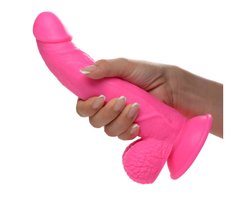 Заказать Розовый фаллоимитатор на присоске 7.5  Dildo with Balls - 21,5 см.