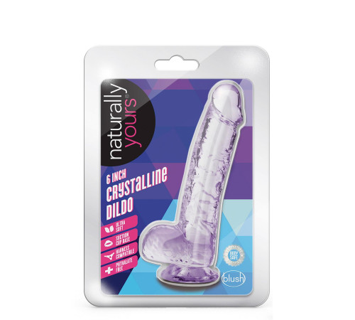 Сиреневый фаллоимитатор 6 Inch Crystalline Dildo - 15,2 см.