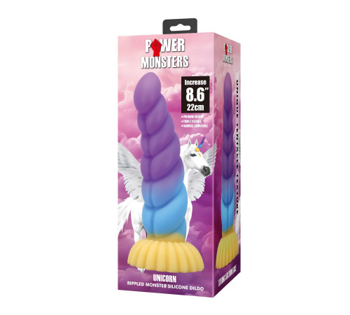 Силиконовый фантазийный фаллоимитатор Unicorn - 22 см.
