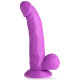 Заказать Фиолетовый фаллоимитатор на присоске 7.5  Dildo with Balls - 21,5 см.
