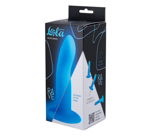 Синий, светящийся в темноте стимулятор Neon Driver - 13,3 см.