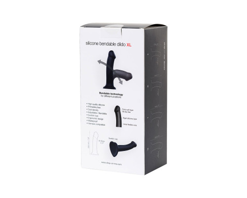 Заказать Черный фаллос на присоске Silicone Bendable Dildo XL - 20 см. Заказать Черный фаллос на присоске Silicone Bendable Dildo XL - 20 см.