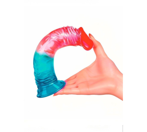 Яркий двухцветный фаллоимитатор с присоской